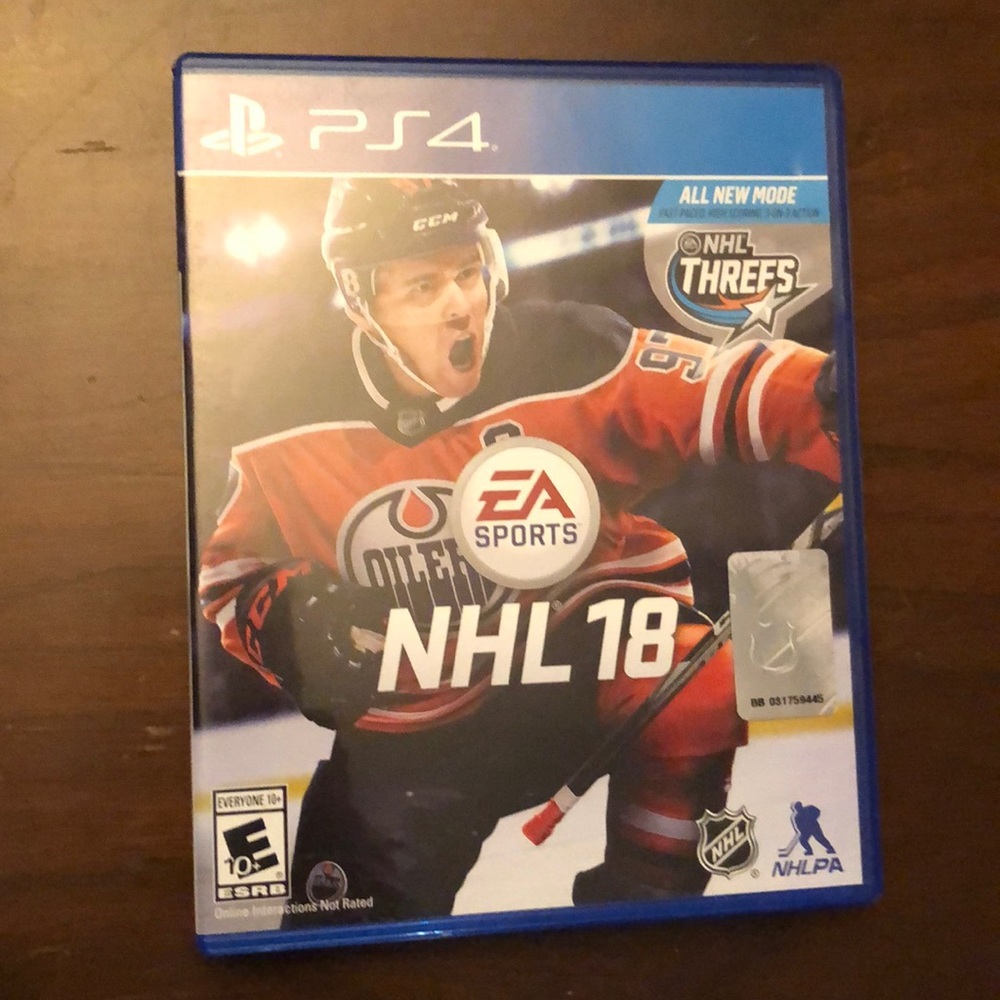 PS4 NHL 18 video game